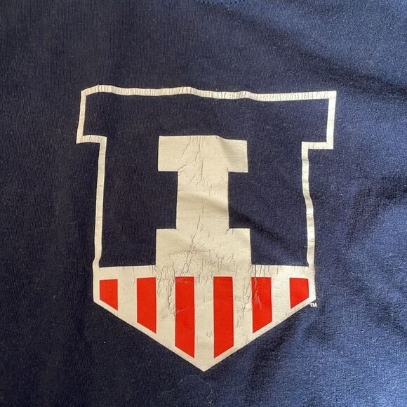 University of‎ Illinois College Long Sleeve T-Shirt Navy Sz S Unisex - Picture 5 of 8